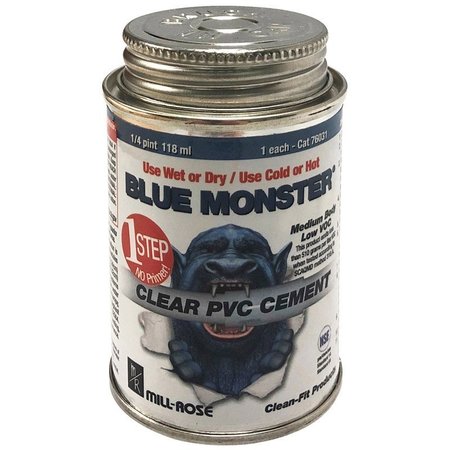 BLUE MONSTER Clear Pvc Cement 1/4Pt 76031